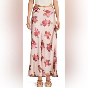 WeWoreWhat Blurred Floral Slip Skirt in Blush Multi